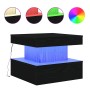 Mesa de centro con luces LED roble negro 50x50x40 cm en Mesas de centro | Comprar online en Foru.es