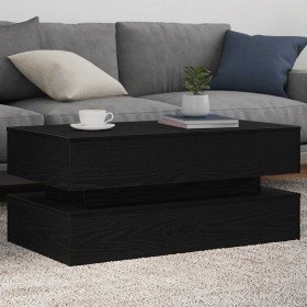 Mesa de centro con luces LED roble negro 90x50x40 cm en Mesas de centro | Comprar online en Foru.es