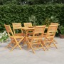 Juego de comedor de jardín 7 piezas madera maciza de teca de vidaXL, Conjuntos de jardín - Ref: Foro24-3155012, Precio: 577,0...