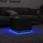 Mesa de centro con luces LED roble negro 50x50x40 cm en Mesas de centro | Comprar online en Foru.es
