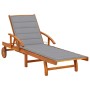 Tumbona de jardín con cojín madera maciza de acacia de vidaXL, Tumbonas - Ref: Foro24-3061603, Precio: 226,26 €, Descuento: %