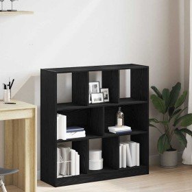Estantería madera contrachapada negro roble 97,5x29,5x100 cm en Librerías y estanterías | Comprar online en Foru.es