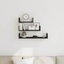 Estantes de pared 3 uds. Madera de ingeniería de roble negro en Estanterías | Comprar online en Foru.es