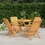 Juego de comedor para jardín 5 piezas madera maciza de teca de vidaXL, Conjuntos de jardín - Ref: Foro24-3155019, Precio: 420...
