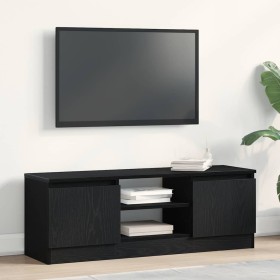 Mueble de TV de madera de roble negro 102x30x36 cm en Muebles TV | Comprar online en Foru.es