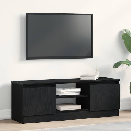 Mueble de TV de madera de roble negro 102x30x36 cm en Muebles TV | Comprar online en Foru.es