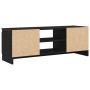 Mueble de TV de madera de roble negro 102x30x36 cm en Muebles TV | Comprar online en Foru.es