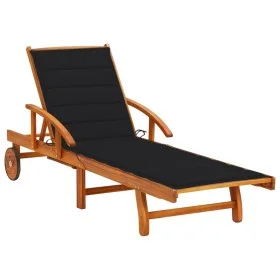 Tumbona de jardín con cojín madera maciza de acacia de vidaXL, Tumbonas - Ref: Foro24-3061609, Precio: 235,71 €, Descuento: %