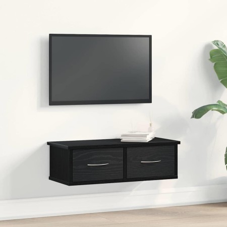 Mueble de pared con cajón Roble Negro 60 x 26 x 18,5 cm en Estanterías | Comprar online en Foru.es