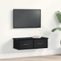Mueble de pared con cajón Roble Negro 60 x 26 x 18,5 cm en Estanterías | Comprar online en Foru.es