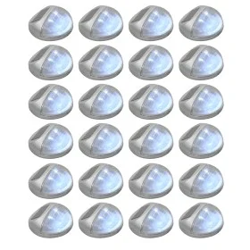 Lámparas solares LED de pared exterior redonda 24 uds plateadas de vidaXL, Iluminación de exterior - Ref: Foro24-277140, Prec...