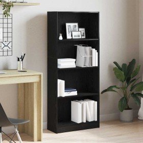 Estante de libros Roble Negro 60 x 24 x 143 cm en Librerías y estanterías | Comprar online en Foru.es