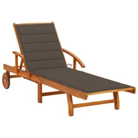 Garden lounger with solid acacia wood cushion by vidaXL, Loungers - Ref: Foro24-3061610, Price: 235,90 €, Discount: %