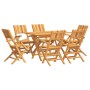 Juego de comedor de jardín 7 piezas madera maciza de teca de vidaXL, Conjuntos de jardín - Ref: Foro24-3155010, Precio: 602,0...
