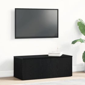 Gabinete de TV Roble Negro 80x34x30 cm Madera contrachapada en Muebles TV | Comprar online en Foru.es