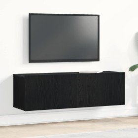 Gabinete de TV Montaje en la pared Roble Negro 100 x 30 x 30 cm en Muebles TV | Comprar online en Foru.es