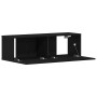 Gabinete de TV Montaje en la pared Roble Negro 100 x 30 x 30 cm en Muebles TV | Comprar online en Foru.es