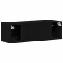 Gabinete de TV Montaje en la pared Roble Negro 100 x 30 x 30 cm en Muebles TV | Comprar online en Foru.es