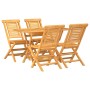 Juego de comedor para jardín 5 piezas madera maciza de teca de vidaXL, Conjuntos de jardín - Ref: Foro24-3154999, Precio: 480...