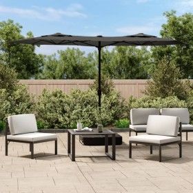Sombrilla doble con luces LED antracita 316x240 cm de vidaXL, Sombrillas - Ref: Foro24-362971, Precio: 167,72 €, Descuento: %