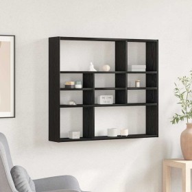 Estante de pared roble negro 90x16x78 cm madera de ingeniería en Estanterías | Comprar online en Foru.es