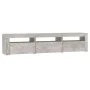 Mueble de TV con luces LED gris hormigón 180x35x40 cm de vidaXL, Muebles TV - Ref: Foro24-3152757, Precio: 121,57 €, Descuent...