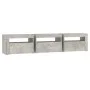 Mueble de TV con luces LED gris hormigón 180x35x40 cm de vidaXL, Muebles TV - Ref: Foro24-3152757, Precio: 121,57 €, Descuent...
