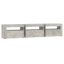 Mueble de TV con luces LED gris hormigón 180x35x40 cm de vidaXL, Muebles TV - Ref: Foro24-3152757, Precio: 121,10 €, Descuent...