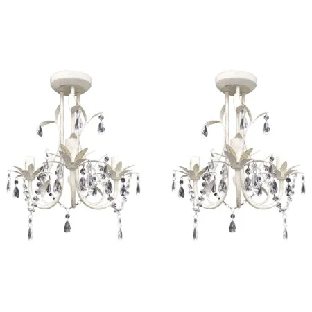 Lámparas de araña de cristal 2 unidades blanco elegante de vidaXL, Lámparas de araña - Ref: Foro24-278738, Precio: 97,50 €, D...