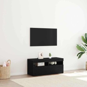 Mueble de TV Roble Negro 90 x 35 x 40 cm Madera de ingeniería en Muebles TV | Comprar online en Foru.es