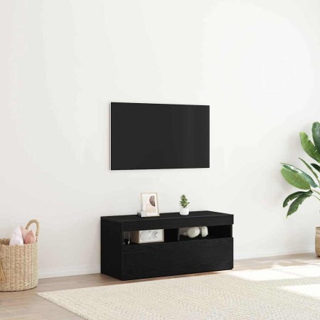 Mueble de TV Roble Negro 90 x 35 x 40 cm Madera de ingeniería en Muebles TV | Comprar online en Foru.es