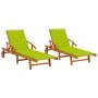 Tumbonas con cojines 2 unidades madera maciza de acacia de vidaXL, Tumbonas - Ref: Foro24-3077341, Precio: 452,93 €, Descuent...