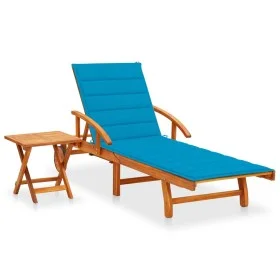 Garden lounger with solid acacia wood cushion by vidaXL, Loungers - Ref: Foro24-3061621, Price: 245,41 €, Discount: %