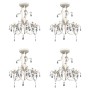 Lámparas de araña de cristal 4 unidades blanco elegante de vidaXL, Lámparas de araña - Ref: Foro24-278739, Precio: 184,55 €, ...