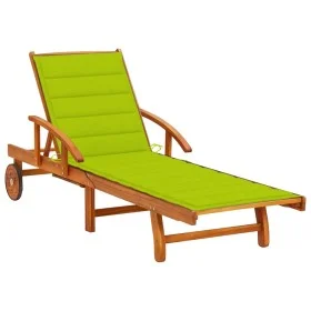 Tumbona de jardín con cojín madera maciza de acacia de vidaXL, Tumbonas - Ref: Foro24-3061613, Precio: 230,88 €, Descuento: %