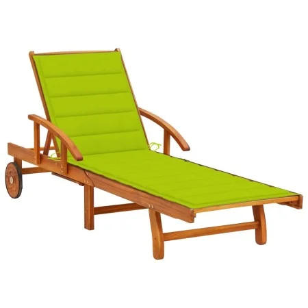 Garden lounger with solid acacia wood cushion by vidaXL, Loungers - Ref: Foro24-3061613, Price: 230,88 €, Discount: %