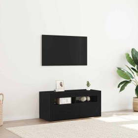 Gabinete de TV Roble Negro 90 x 35 x 40 cm Madera contrachapada en Muebles TV | Comprar online en Foru.es