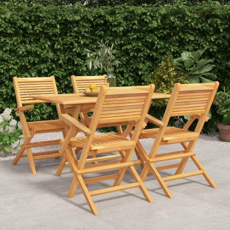 Juego de comedor para jardín 5 piezas madera maciza de teca de vidaXL, Conjuntos de jardín - Ref: Foro24-3155013, Precio: 428...