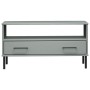 Mesa de centro patas metal OSLO madera maciza gris 85x50x45 cm de vidaXL, Mesas de centro - Ref: Foro24-351034, Precio: 64,98...