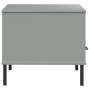 Mesa de centro patas metal OSLO madera maciza gris 85x50x45 cm de vidaXL, Mesas de centro - Ref: Foro24-351034, Precio: 64,98...