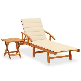 Tumbona de jardín con cojín madera maciza de acacia de vidaXL, Tumbonas - Ref: Foro24-3061619, Precio: 247,49 €, Descuento: %