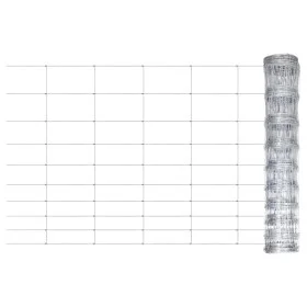 Silver galvanized steel garden fence 50x1.5 m by vidaXL, fence panels - Ref: Foro24-149488, Price: 97,85 €, Discount: %