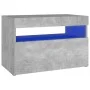 Mesita de noche con LED contrachapada gris hormigón 60x35x40 cm de vidaXL, Mesitas de noche - Ref: Foro24-3082782, Precio: 39...