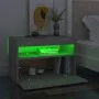 Mesita de noche con LED contrachapada gris hormigón 60x35x40 cm de vidaXL, Mesitas de noche - Ref: Foro24-3082782, Precio: 39...