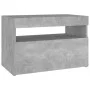 Mesita de noche con LED contrachapada gris hormigón 60x35x40 cm de vidaXL, Mesitas de noche - Ref: Foro24-3082782, Precio: 39...