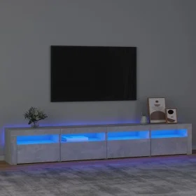 Mueble de TV con luces LED gris hormigón 240x35x40 cm de vidaXL, Muebles TV - Ref: Foro24-3152765, Precio: 151,01 €, Descuent...