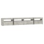 Mueble de TV con luces LED gris hormigón 240x35x40 cm de vidaXL, Muebles TV - Ref: Foro24-3152765, Precio: 151,71 €, Descuent...