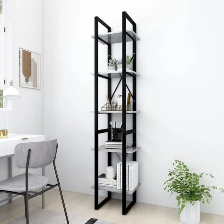 Estantería de 5 niveles madera de ingeniería gris 40x30x175 cm de vidaXL, Librerías y estanterías - Ref: Foro24-3081972, Prec...