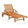 Garden sun lounger with solid acacia wood cushion. by vidaXL, Loungers - Ref: Foro24-3061617, Price: 247,69 €, Discount: %