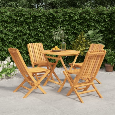 Juego de comedor para jardín 5 piezas madera maciza de teca de vidaXL, Conjuntos de jardín - Ref: Foro24-3155018, Precio: 454...